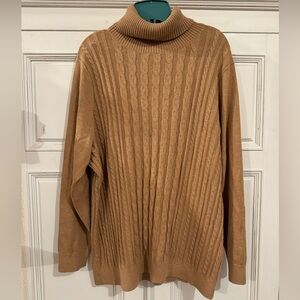 Land’s End Turtleneck Sweater (Size 2X / 20W-22W) (Tan)